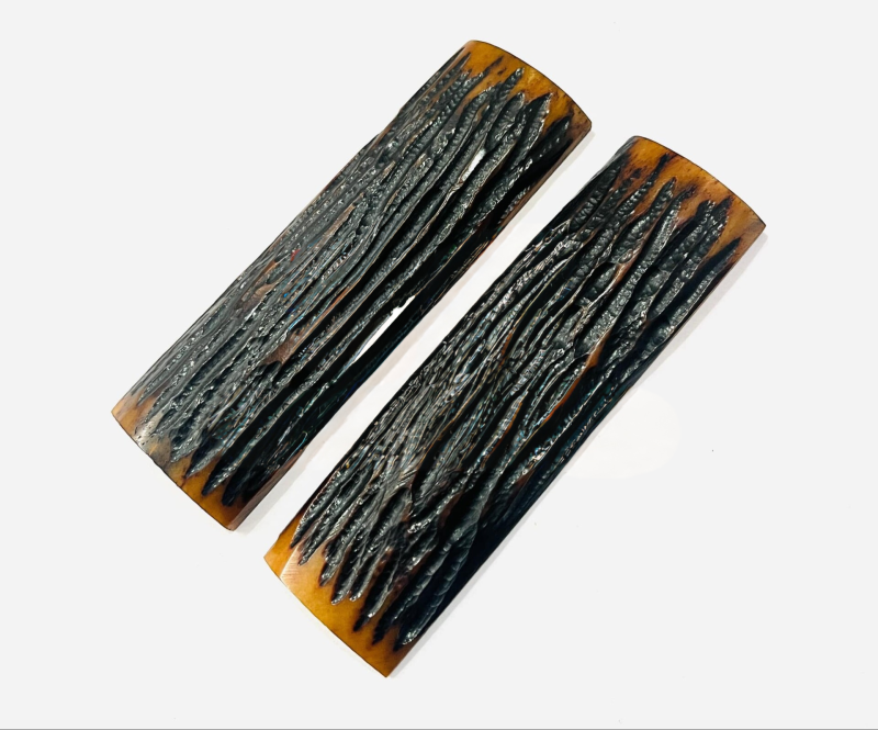 Amber Stag Jigged Bone Scales